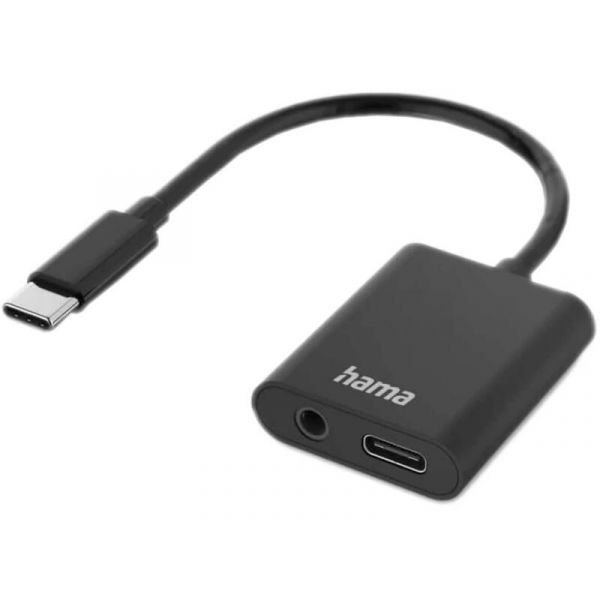 Hama FIC 2in1 USB Type-C / 3,5 mm Jack Audio adapter + Type-C töltő port (201534)